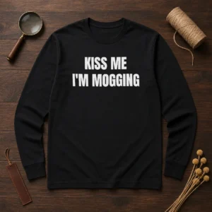 Hot Kiss Me I'M Mogging Looksmaxxing Meme Long Sleeve Shirt