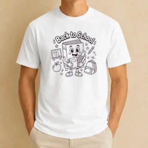 Awesome Back To School Fun Character Line Art