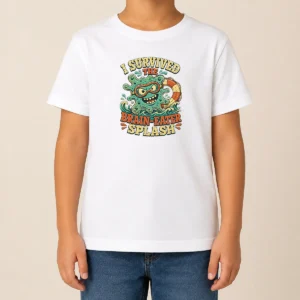 Pretty Vintage Brain Eater Splash Survivor Retro Kids T-Shirt