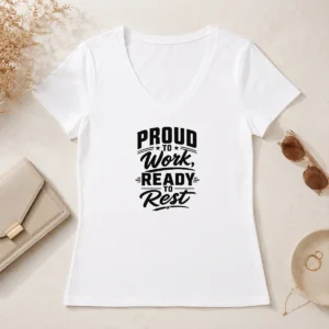 Pretty Labour Day Pride Typography Line Art V-Neck Shirt
