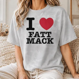 Nice I Love Fatt Mack Washed T Shirt in soft cotton fabric with vintage faded finish