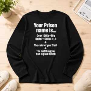 Good Your Prison Name Is The Last Thing You Had In Your Mouth Long Sleeve Shirt