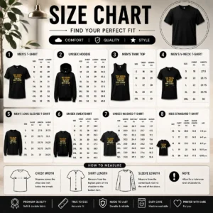 Size chart for Good Too Young To Retire Too Old For Tiktok Quote with measurements in inches and cm
