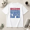 Happy Freedom Democracy Tolerance Justice For All t shirt featuring bold text on a comfortable crew neck cotton fabric