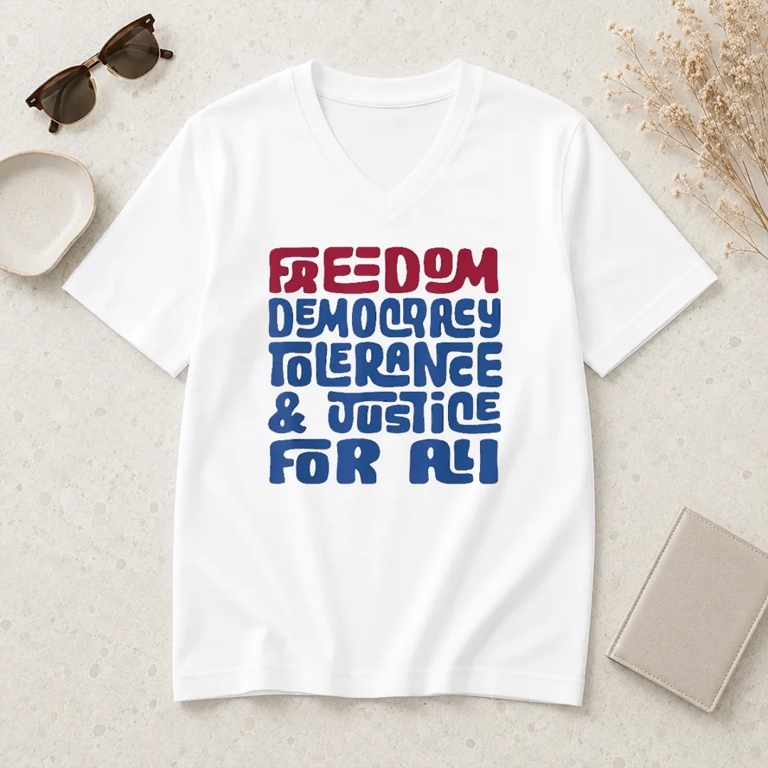 happy-freedom-democracy-tolerance-justice-for-all-v-neck-shirt Happy Freedom Democracy Tolerance Justice For All V-Neck Shirt