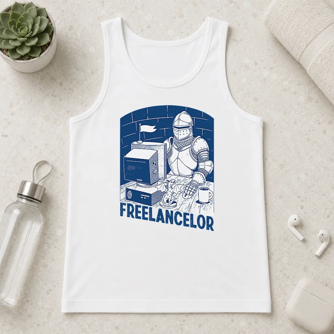happy-freelancer-knight-gaming-vintage-funny-gamer-tank-top Happy Freelancer Knight Gaming Vintage Funny Gamer Tank Top