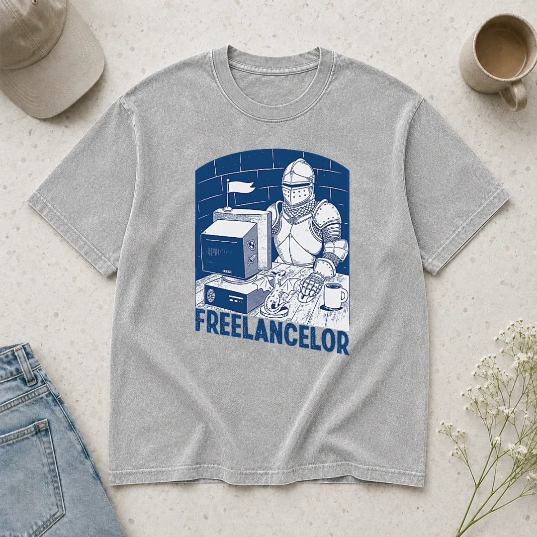 happy-freelancer-knight-gaming-vintage-funny-gamer-washed-t-shirt Happy Freelancer Knight Gaming Vintage Funny Gamer Washed T-Shirt