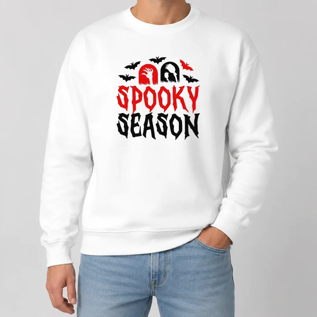 Happy Funny Spooky Season Halloween Bats Witch Broom Zombie Sweater Happy Funny Spooky Season Halloween Bats Witch Broom Zombie Sweater