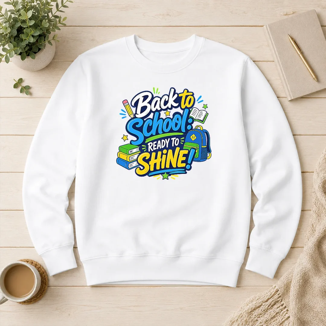 happy-good-back-to-school-ready-to-shine-typography-sweater Happy Good Back To School Ready To Shine Typography Sweater