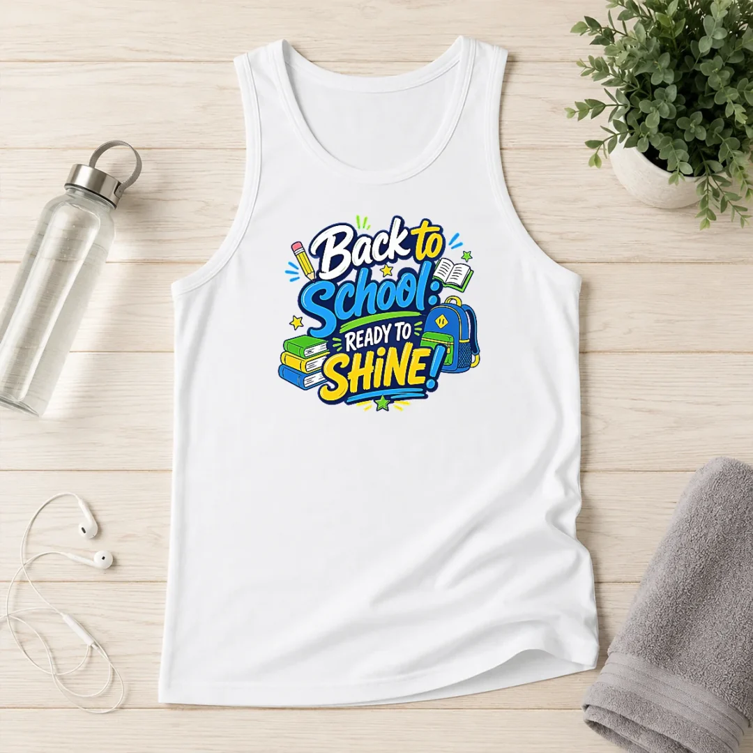happy-good-back-to-school-ready-to-shine-typography-tank-top Happy Good Back To School Ready To Shine Typography Tank Top
