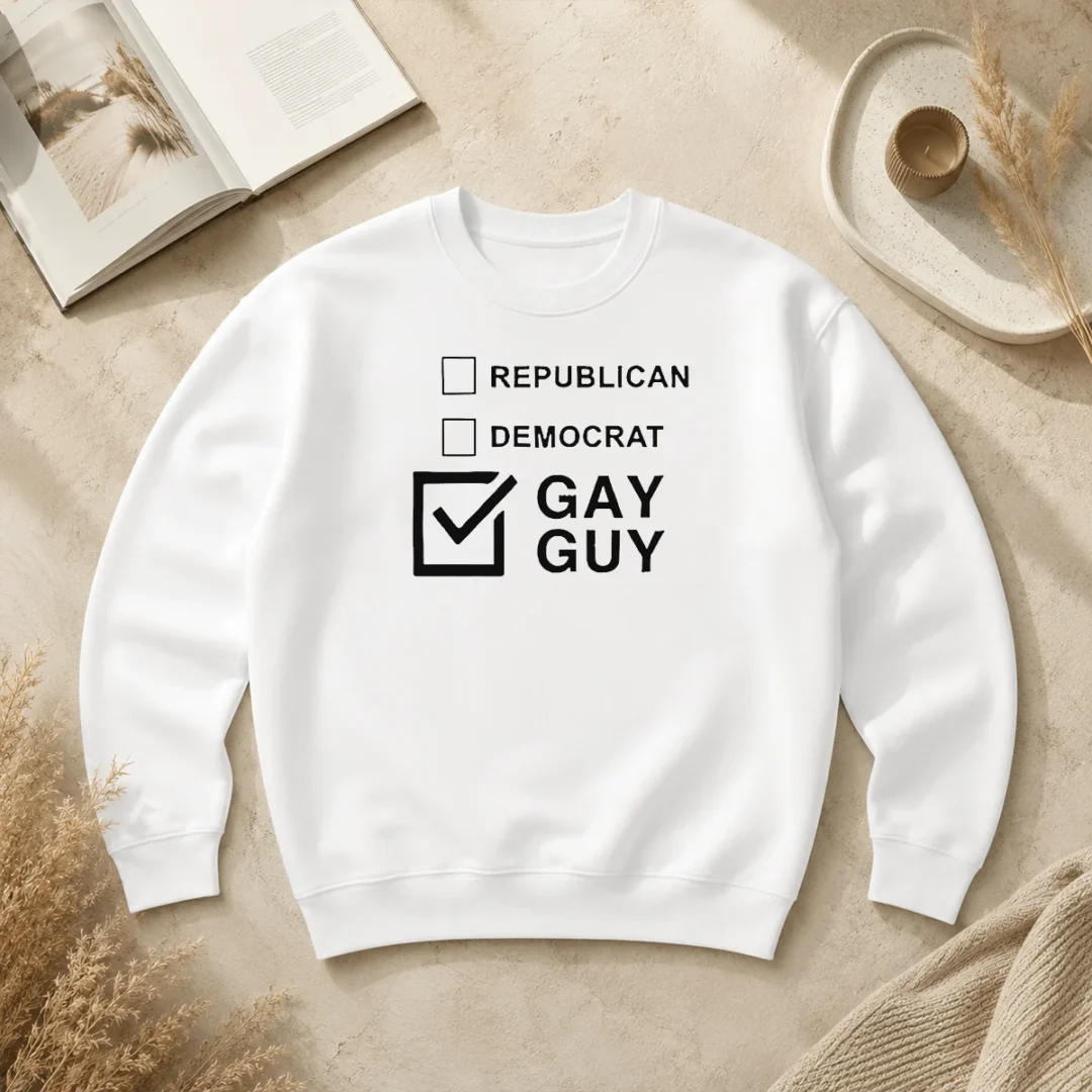 Happy Nice Gay Guy Republican Democrat Ballot Election Checkbox Humor Sweater Happy Nice Gay Guy Republican Democrat Ballot Election Checkbox Humor Sweater