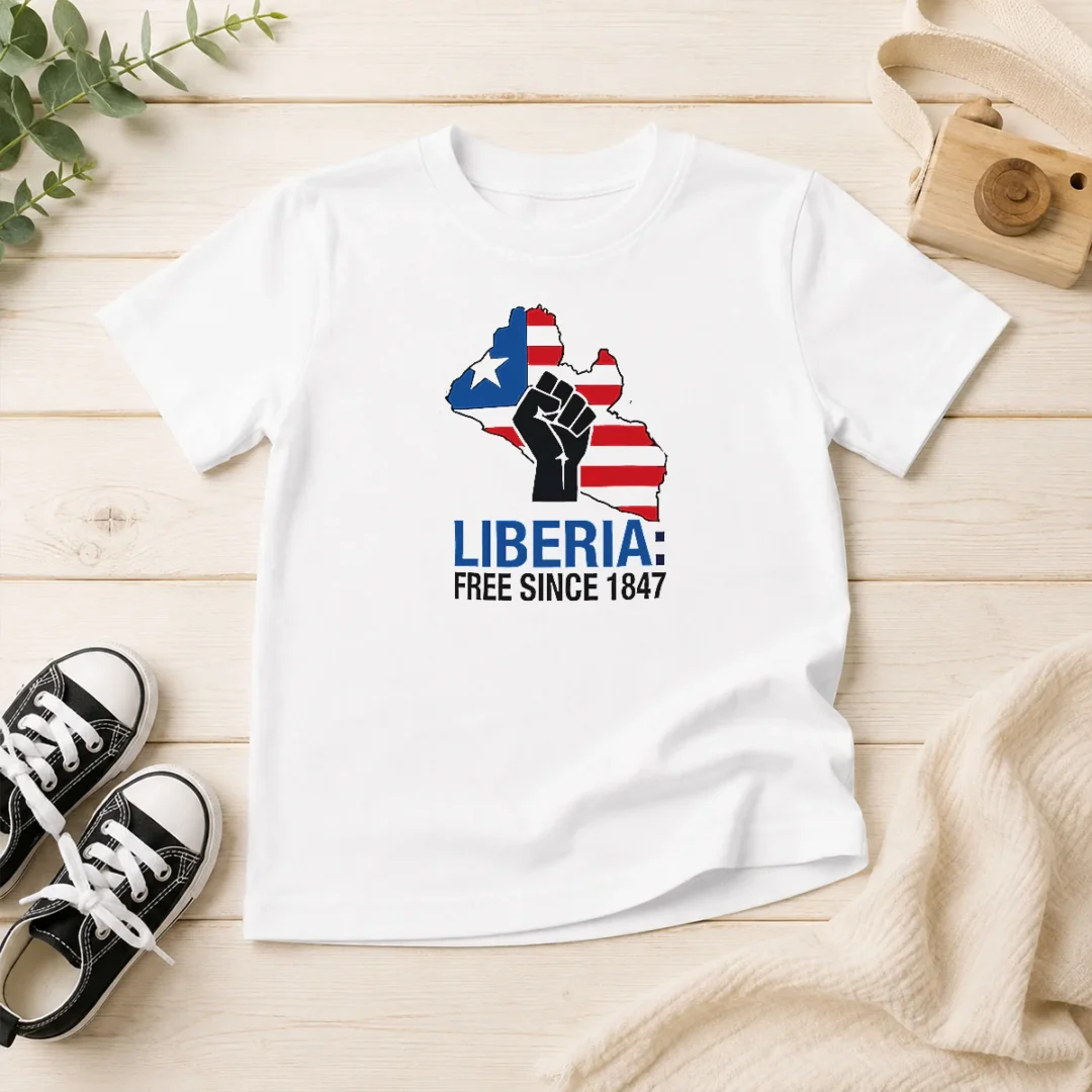 happy-nice-liberia-free-since-1847-kids-t-shirt Happy Nice Liberia Free Since 1847 Kids T-Shirt