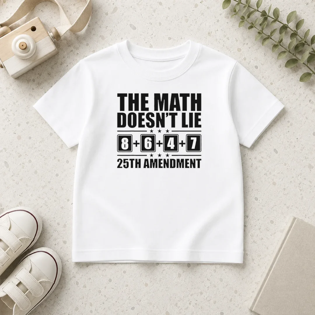 happy-nice-the-math-does-not-lie-8-plus-6-plus-4-plus-7-25th-amendment-politics-kids-t-shirt Happy Nice The Math Does Not Lie 8 Plus 6 Plus 4 Plus 7 25th Amendment Politics Kids T-Shirt