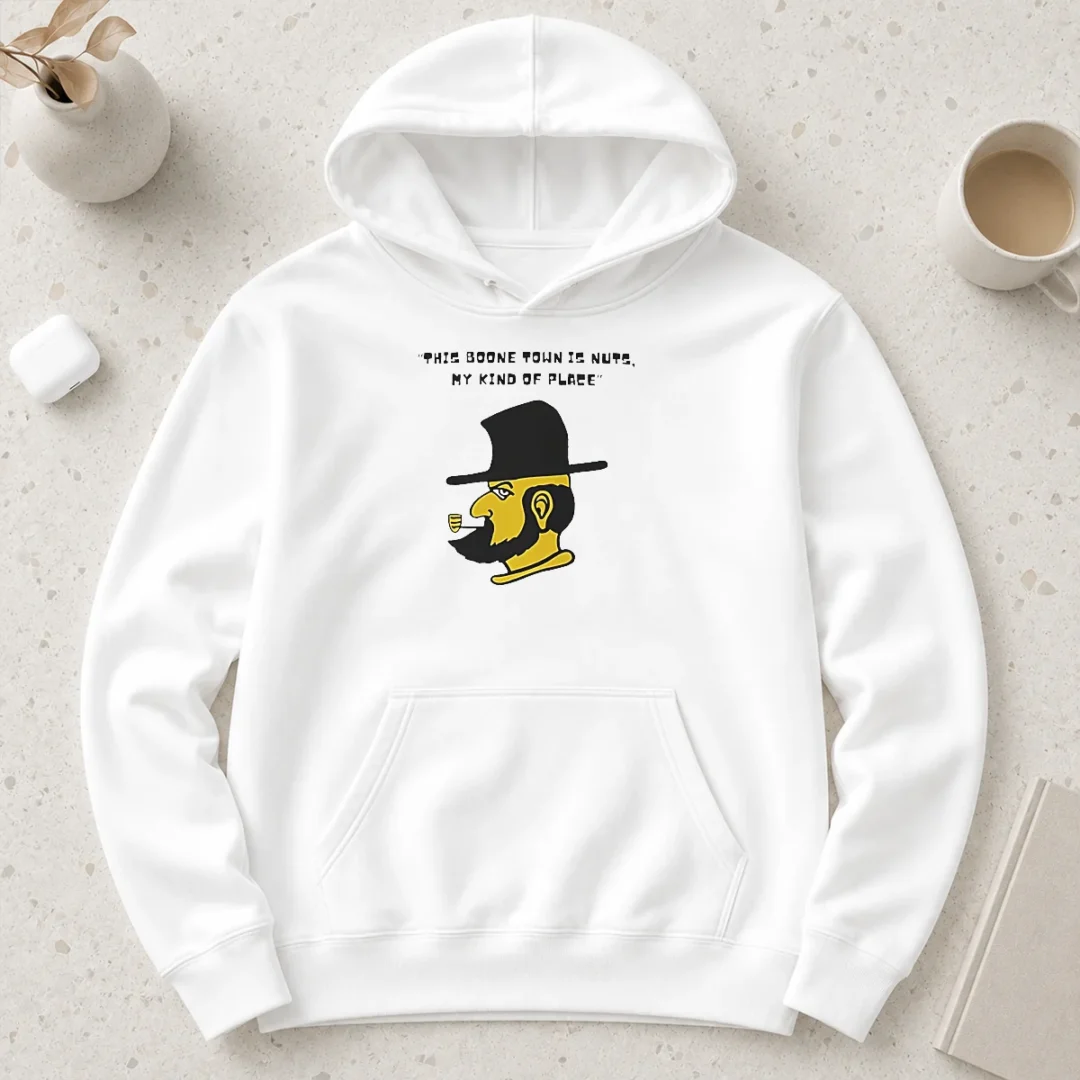happy-perfect-this-boone-town-is-nuts-my-kind-of-place-hoodie Happy Perfect This Boone Town Is Nuts My Kind Of Place Hoodie in charcoal gray with front pocket and drawstring hood