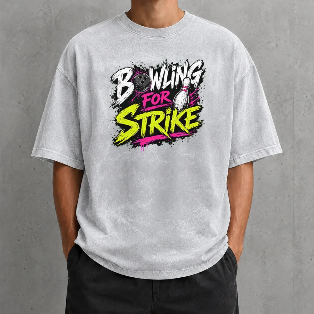 happy-premium-bowling-for-strike-streetwear-washed-t-shirt Happy Premium Bowling For Strike Streetwear Washed T-Shirt