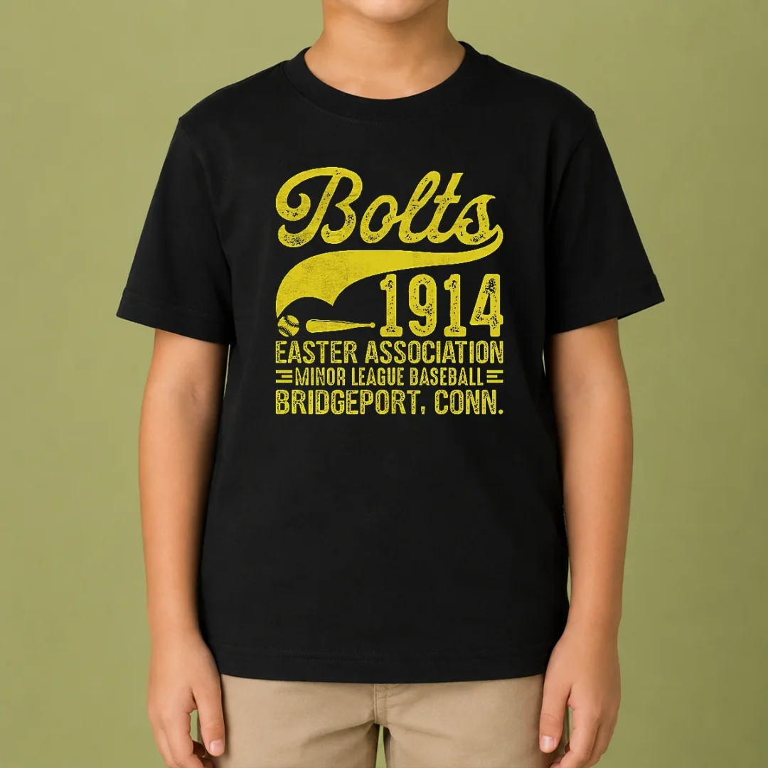 happy-pretty-bridgeport-bolts-connecticut-vintage-baseball-team-kids-t-shirt Happy Pretty Bridgeport Bolts Connecticut Vintage Baseball Team Kids T-Shirt