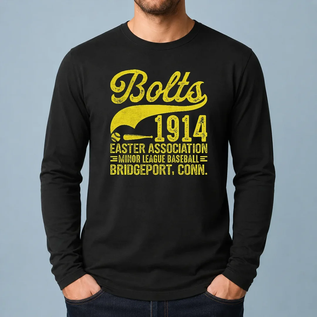 happy-pretty-bridgeport-bolts-connecticut-vintage-baseball-team-long-sleeve-shirt Happy Pretty Bridgeport Bolts Connecticut Vintage Baseball Team Long Sleeve Shirt