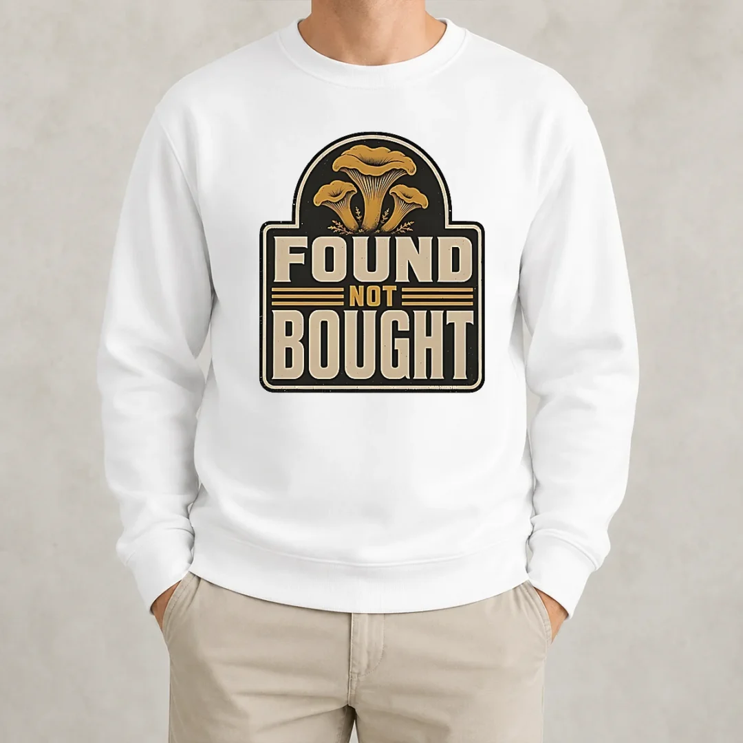 happy-pretty-found-not-bought-chanterelle-mushroom-badge-sweater Happy Pretty Found Not Bought Chanterelle Mushroom Badge Sweater