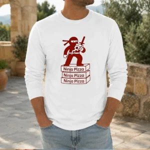 Funny Ninja Pizza Ninja Pizza Ninja Pizza Ninja Pizza Standing On Boxes Long Sleeve Shirt