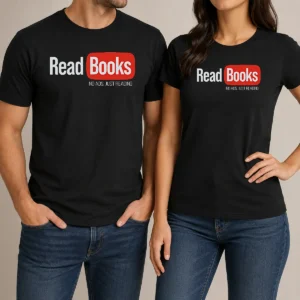 Hot No Ads Just Reading t shirt in classic fit with bold text design on front