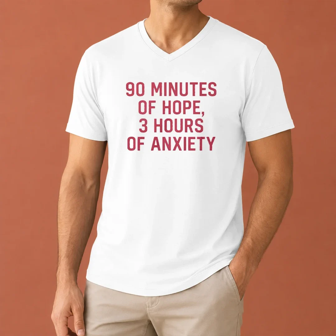 hot-90-minutes-of-hope-3-hours-of-anxiety-premium-v-neck-shirt Hot 90 Minutes Of Hope 3 Hours Of Anxiety Premium V Neck Shirt in charcoal gray with short sleeves