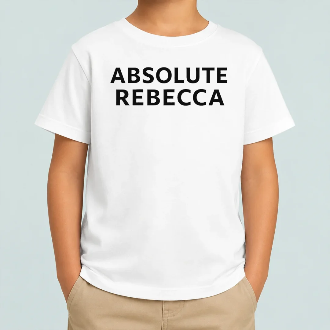 hot-absolute-rebecca-name-personalized-kids-t-shirt Hot Absolute Rebecca Name Personalized Kids T Shirt featuring custom name design on a comfortable cotton fabric
