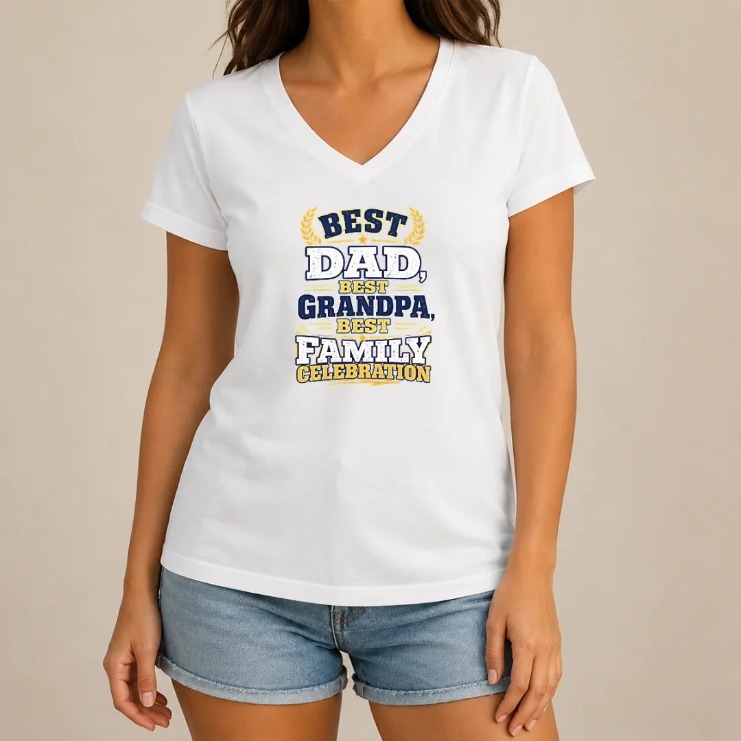 hot-awesome-family-celebration-typography-proud-dad-grandpas-v-neck-shirt Hot Awesome Family Celebration Typography Proud Dad Grandpas V-Neck Shirt