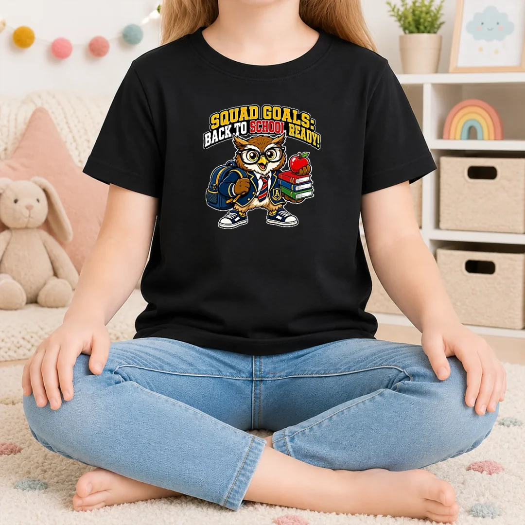 hot-back-to-school-owl-mascot-squad-kids-t-shirt Hot Back To School Owl Mascot Squad Kids T-Shirt