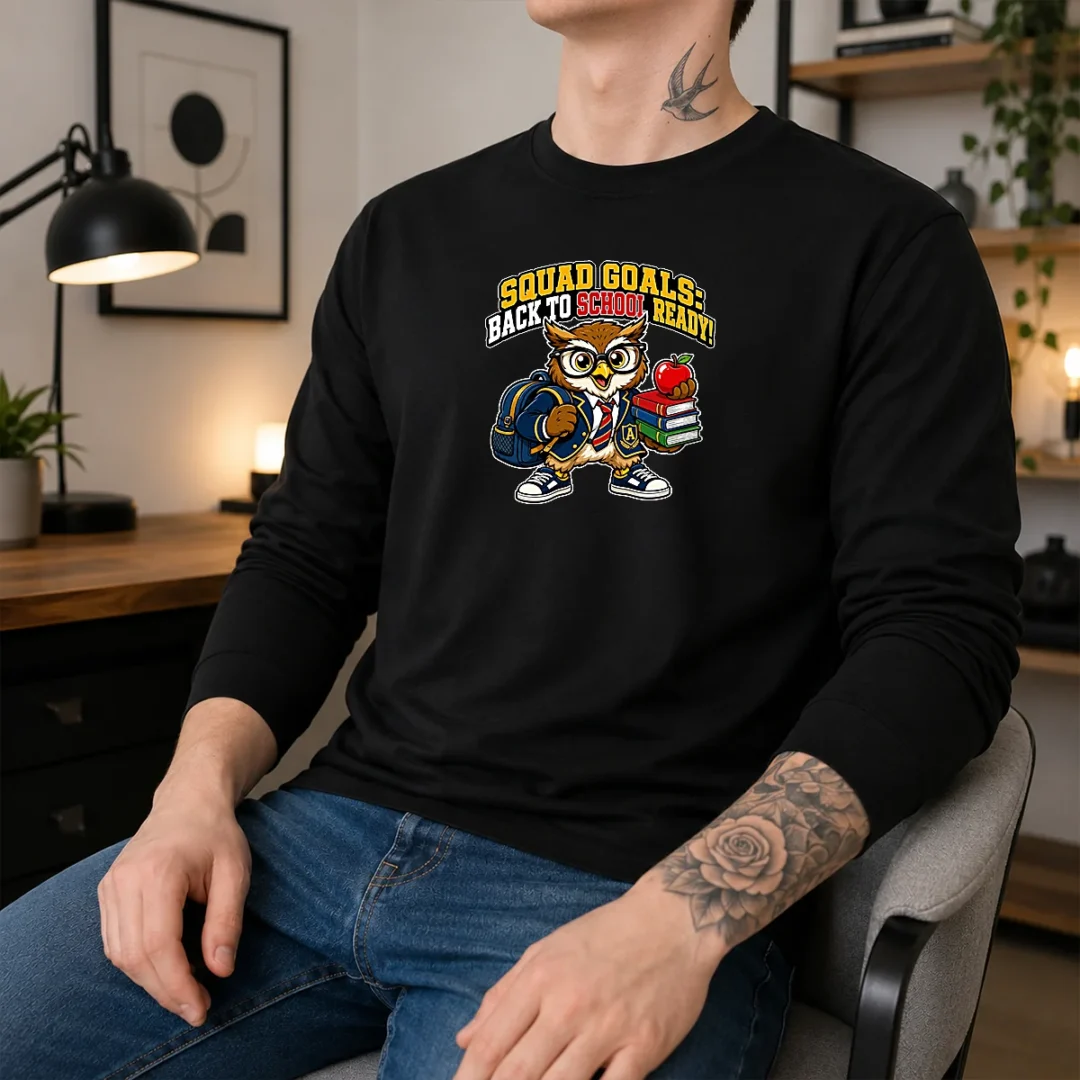 hot-back-to-school-owl-mascot-squad-long-sleeve-shirt Hot Back To School Owl Mascot Squad Long Sleeve Shirt