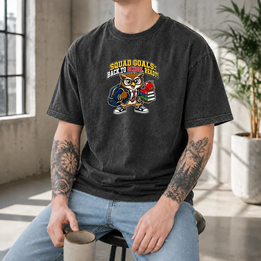 hot-back-to-school-owl-mascot-squad-washed-t-shirt Hot Back To School Owl Mascot Squad Washed T-Shirt