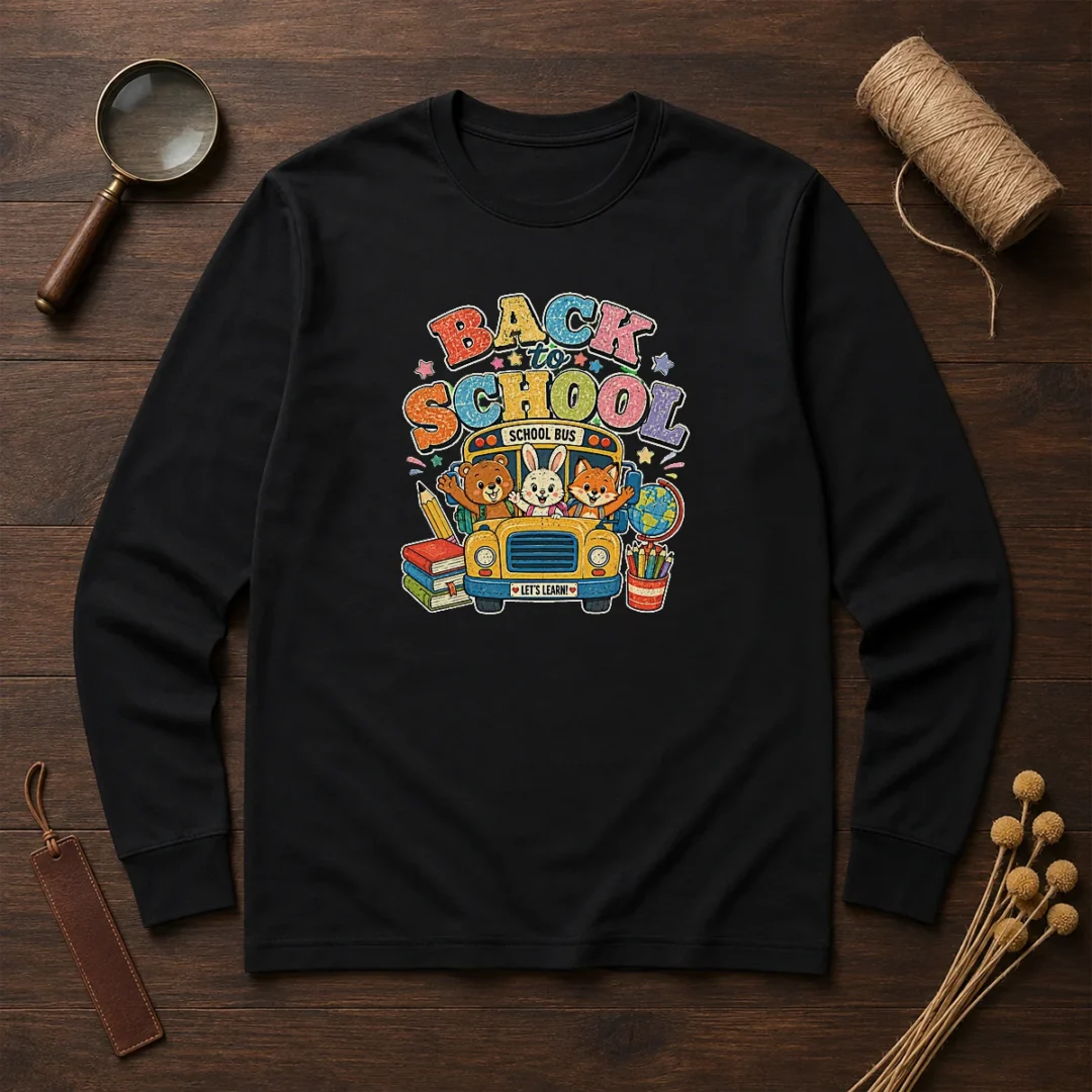 hot-back-to-school-vintage-long-sleeve-shirt Hot Back To School Vintage Long Sleeve Shirt in classic fit with retro text design on soft cotton fabric