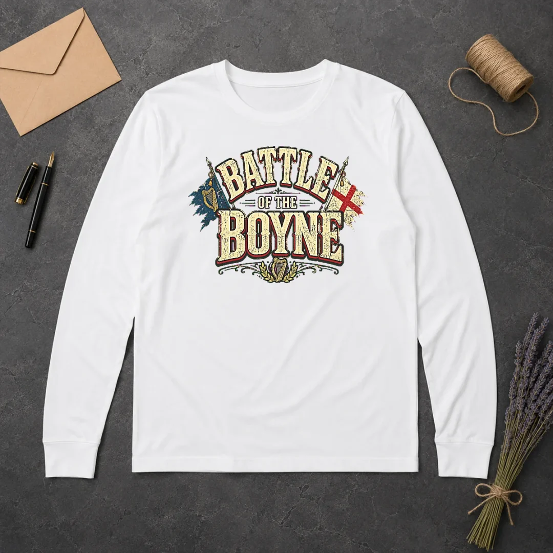 Hot Battle Of The Boyne Pride Retro Distressed Long Sleeve Shirt Hot Battle Of The Boyne Pride Retro Distressed Long Sleeve Shirt