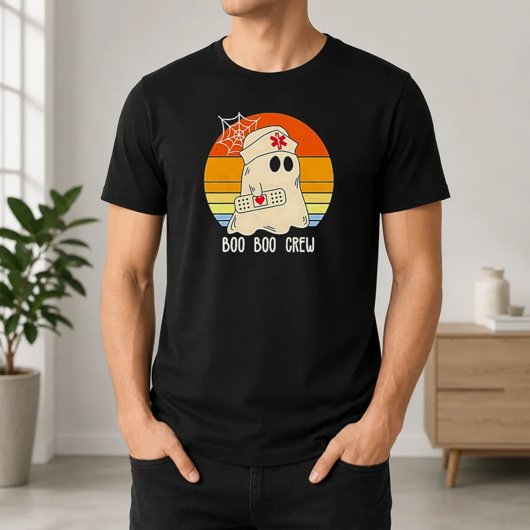 Hot Boo Boo Crew Retro Ghost Nurse Halloween t shirt Hot Boo Boo Crew Retro Ghost Nurse Halloween
