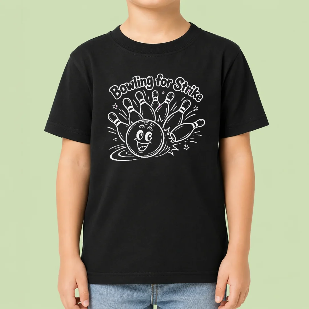 hot-bowling-for-strike-line-art-kids-t-shirt Hot Bowling For Strike Line Art Kids T-Shirt