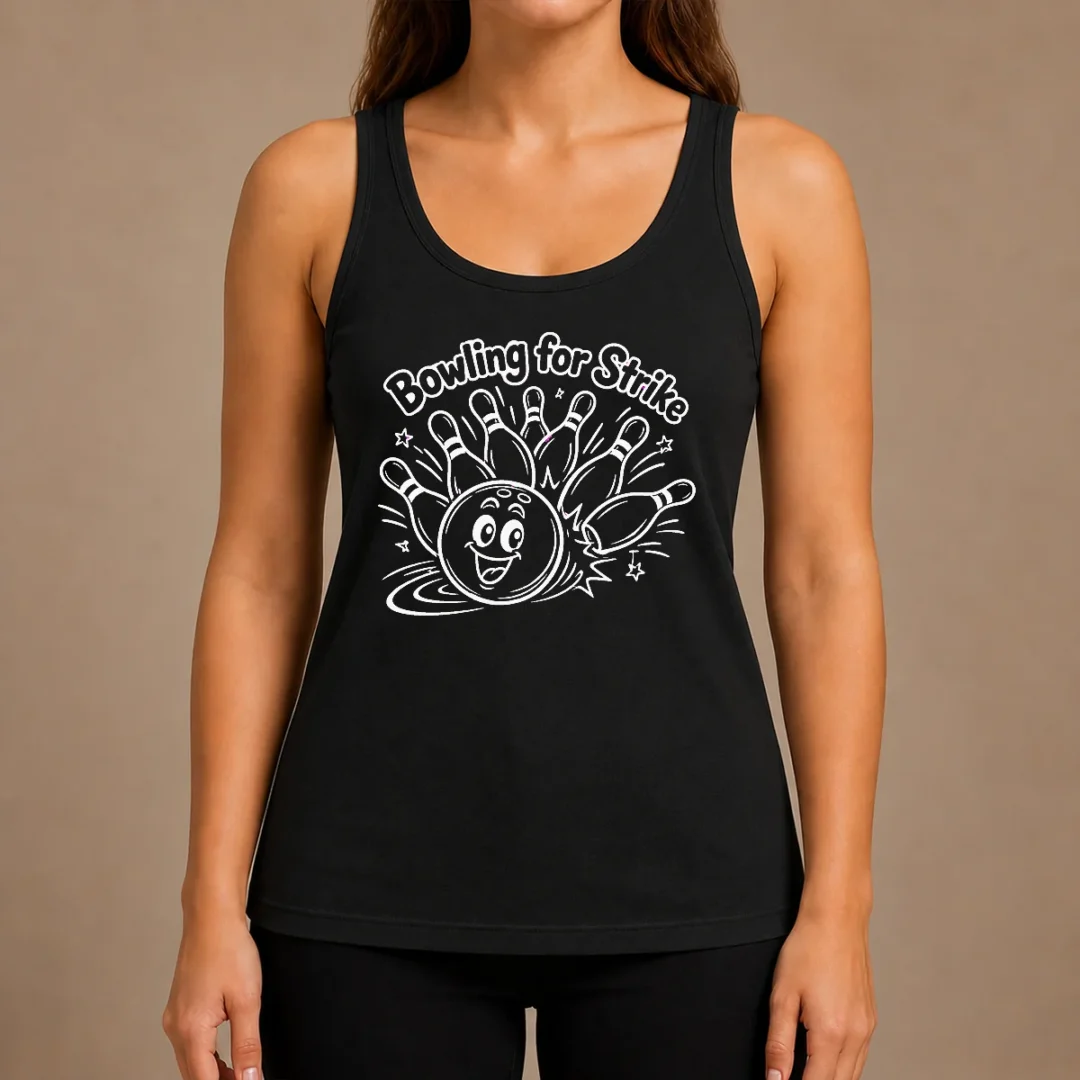 hot-bowling-for-strike-line-art-tank-top Hot Bowling For Strike Line Art Tank Top