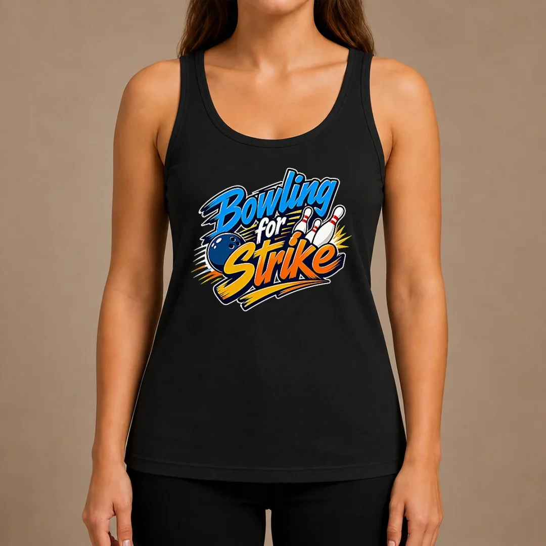 hot-bowling-for-strike-typography-tank-top Hot Bowling For Strike Typography Tank Top