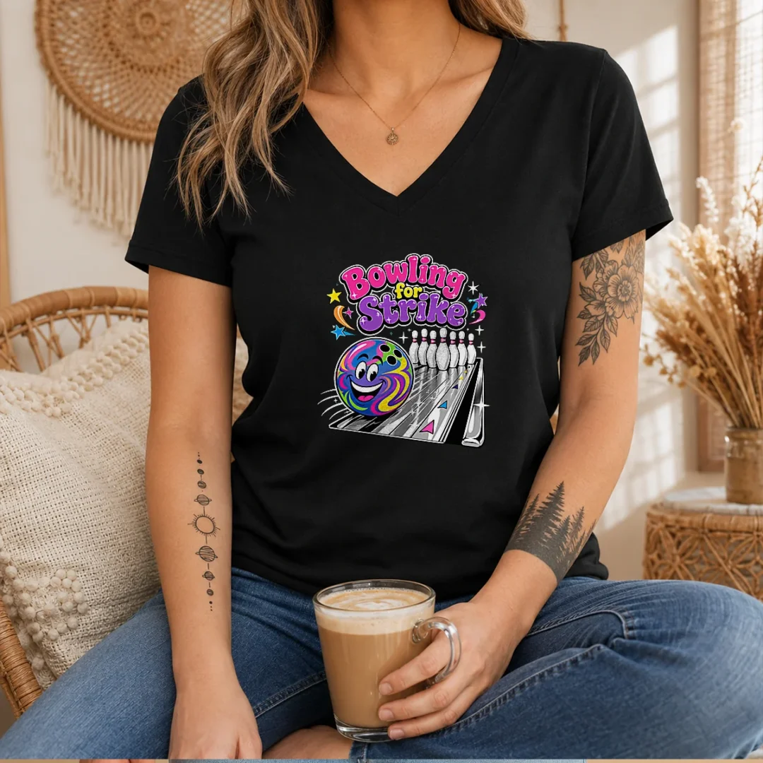 hot-bowling-for-strike-y2k-v-neck-shirt Hot Bowling For Strike Y2K V-Neck Shirt