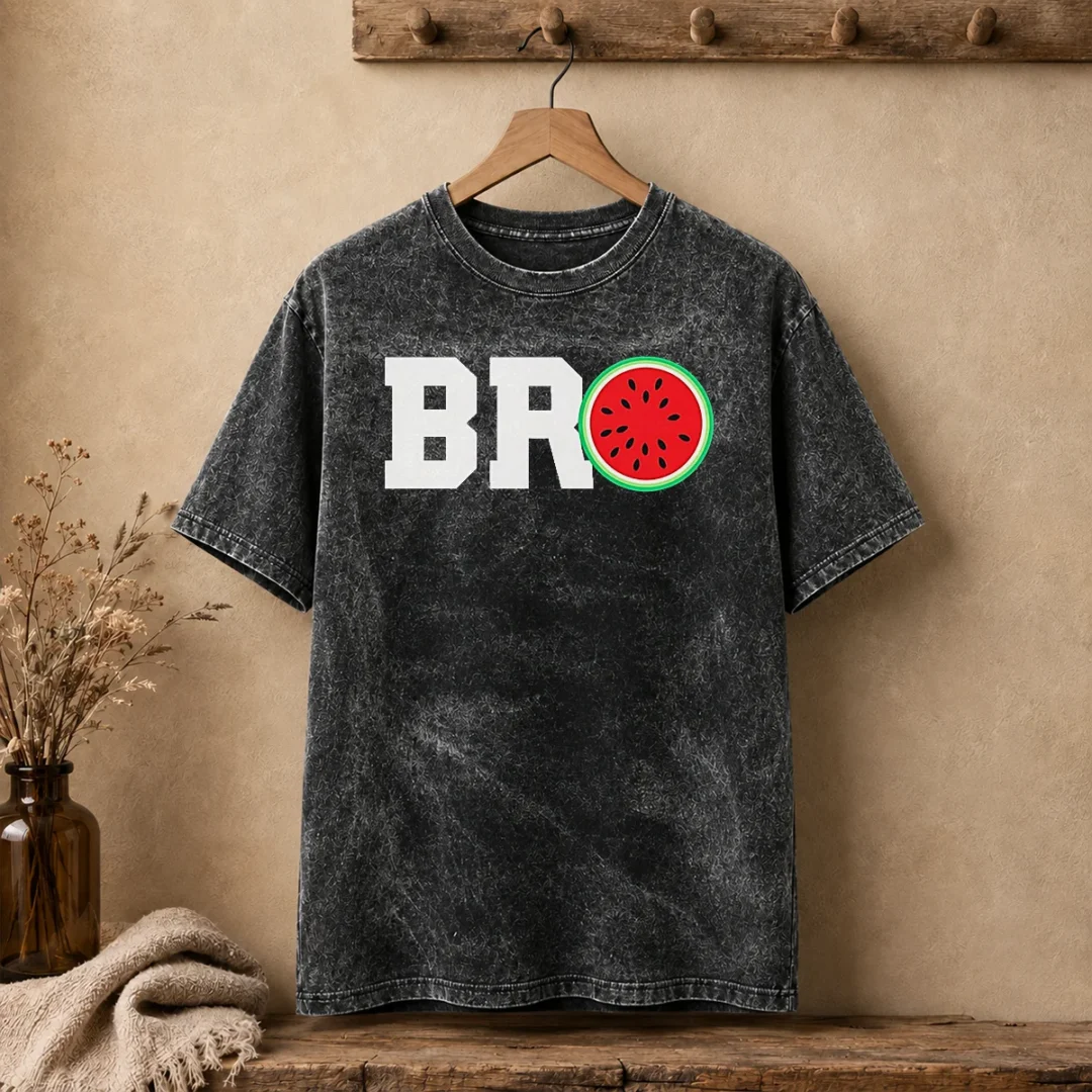 hot-bro-watermelon-slice-washed-t-shirt Hot Bro Watermelon Slice Washed T-Shirt