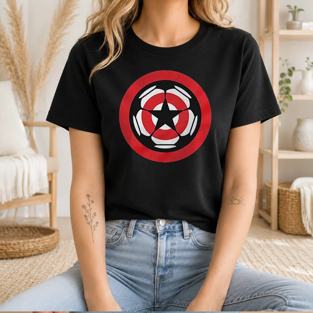 hot-captain-america-marvel-cinematic-universe-uefa-champions-t-shirt Hot Captain America Marvel Cinematic Universe UEFA Champions t shirt in classic fit with vibrant graphic print
