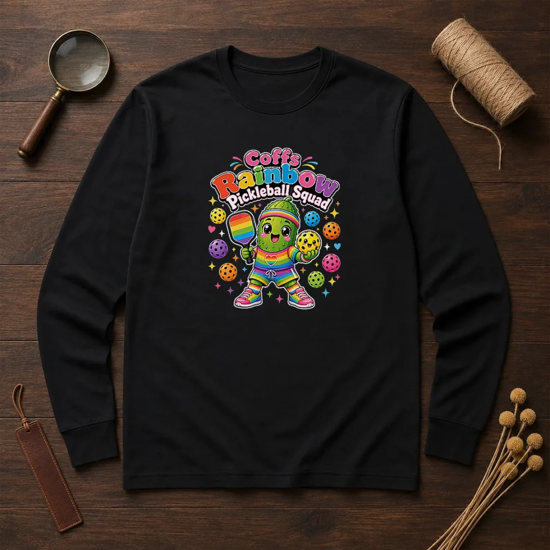 hot-coffs-rainbow-pickleball-squad-kawaii-long-sleeve-shirt Hot Coffs Rainbow Pickleball Squad Kawaii Long Sleeve Shirt