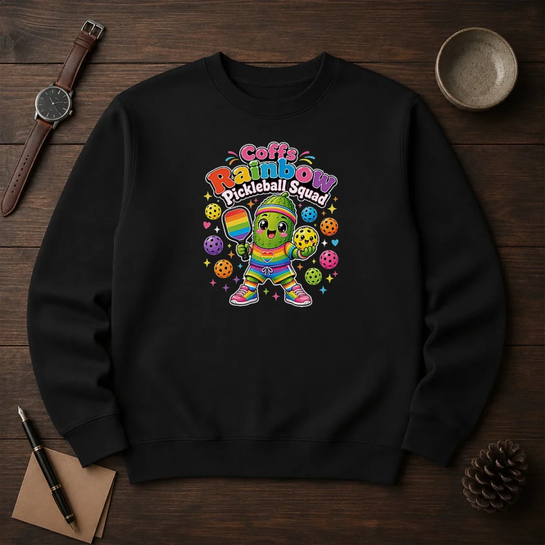 hot-coffs-rainbow-pickleball-squad-kawaii-sweater Hot Coffs Rainbow Pickleball Squad Kawaii Sweater