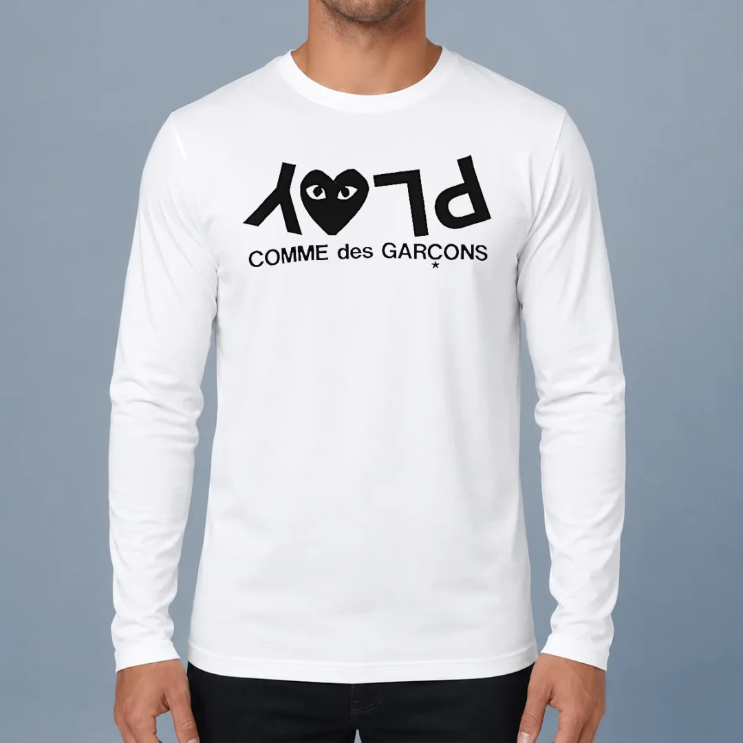 hot-comme-des-gar-ons-play-logo-fashion-long-sleeve-shirt Hot Comme Des GarçOns Play Logo Fashion Long Sleeve Shirt