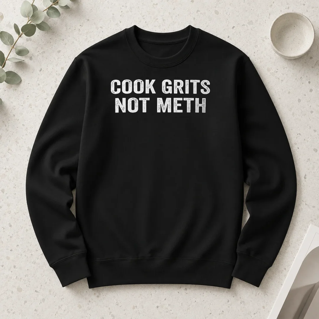 hot-cook-grits-not-meth-southern-food-funny-slogan-long-sleeve-shirt Hot Cook Grits Not Meth Southern Food Funny Slogan Long Sleeve Shirt