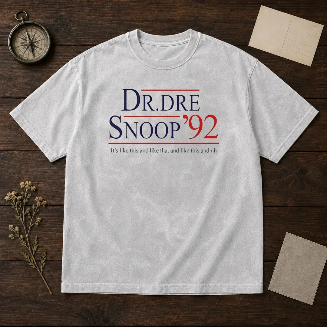 hot-dr-dre-and-snoop-dogg-92-it-s-like-this-and-like-that-washed-t-shirt Hot Dr Dre And Snoop Dogg '92 It'S Like This And Like That washed t shirt in faded black color, front view