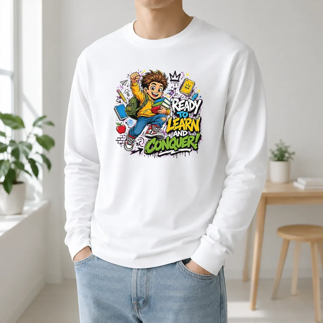 Hot Excited Student Ready To Learn Back To School Long Sleeve Shirt Hot Excited Student Ready To Learn Back To School Long Sleeve Shirt
