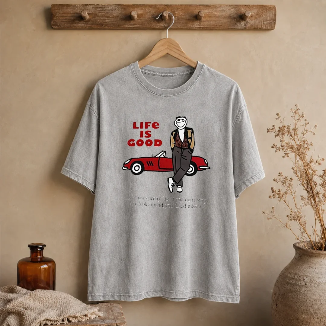 hot-ferris-bueller-life-is-good-life-moves-pretty-fast-if-you-do-not-stop-washed-t-shirt Hot Ferris Bueller Life Is Good Life Moves Pretty Fast If You Do Not Stop graphic on a soft washed t shirt in neutral color