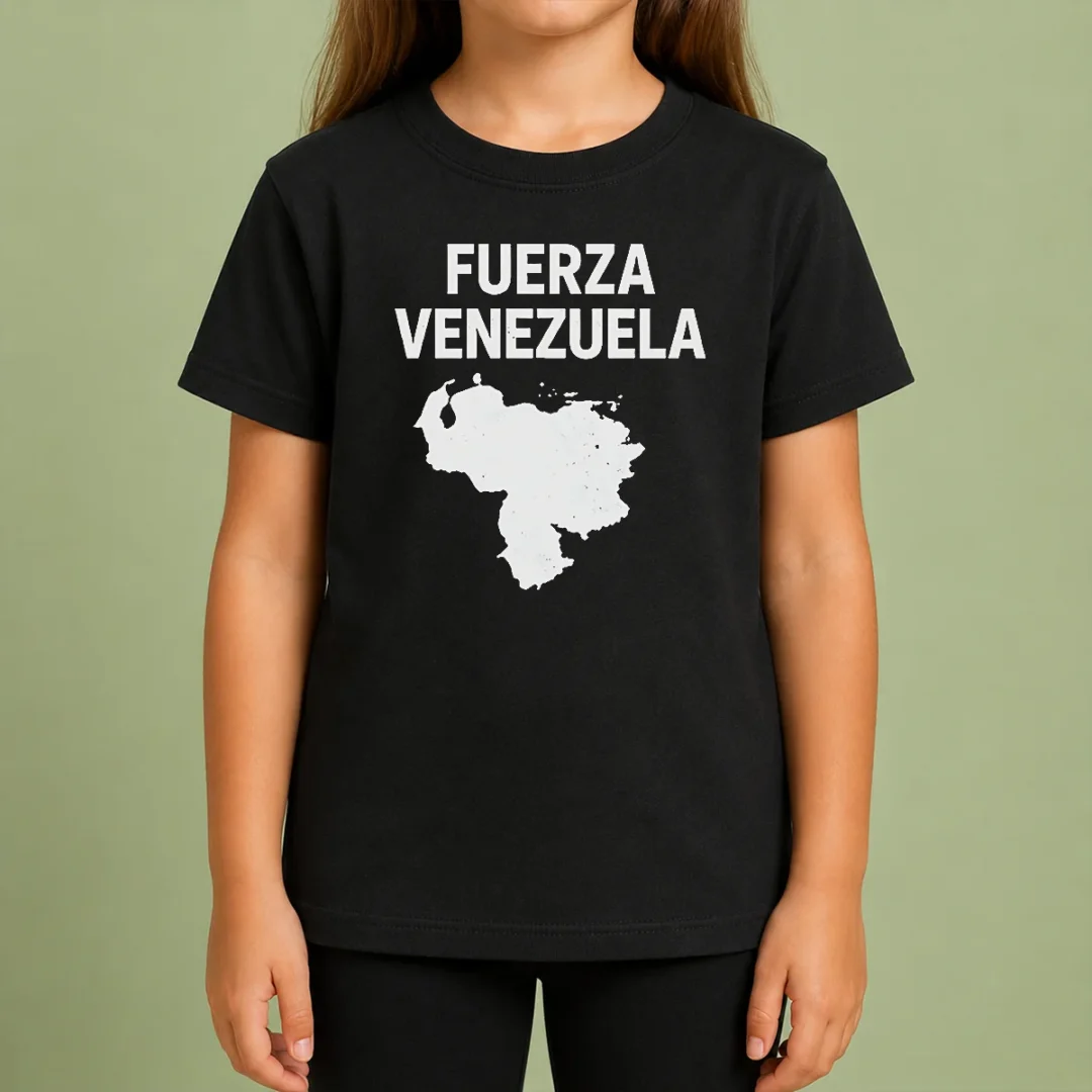 hot-fuerza-venezuela-map-kids-t-shirt Hot Fuerza Venezuela Map Kids T Shirt featuring a vibrant map design on a comfortable cotton fabric
