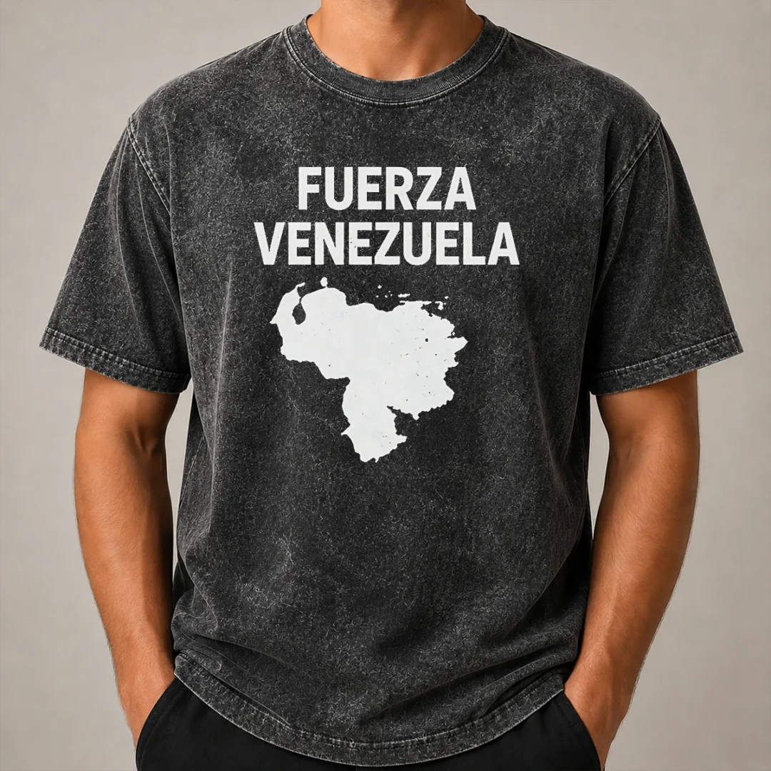 Hot Fuerza Venezuela Map Washed T Shirt Hot Fuerza Venezuela Map Washed T-Shirt
