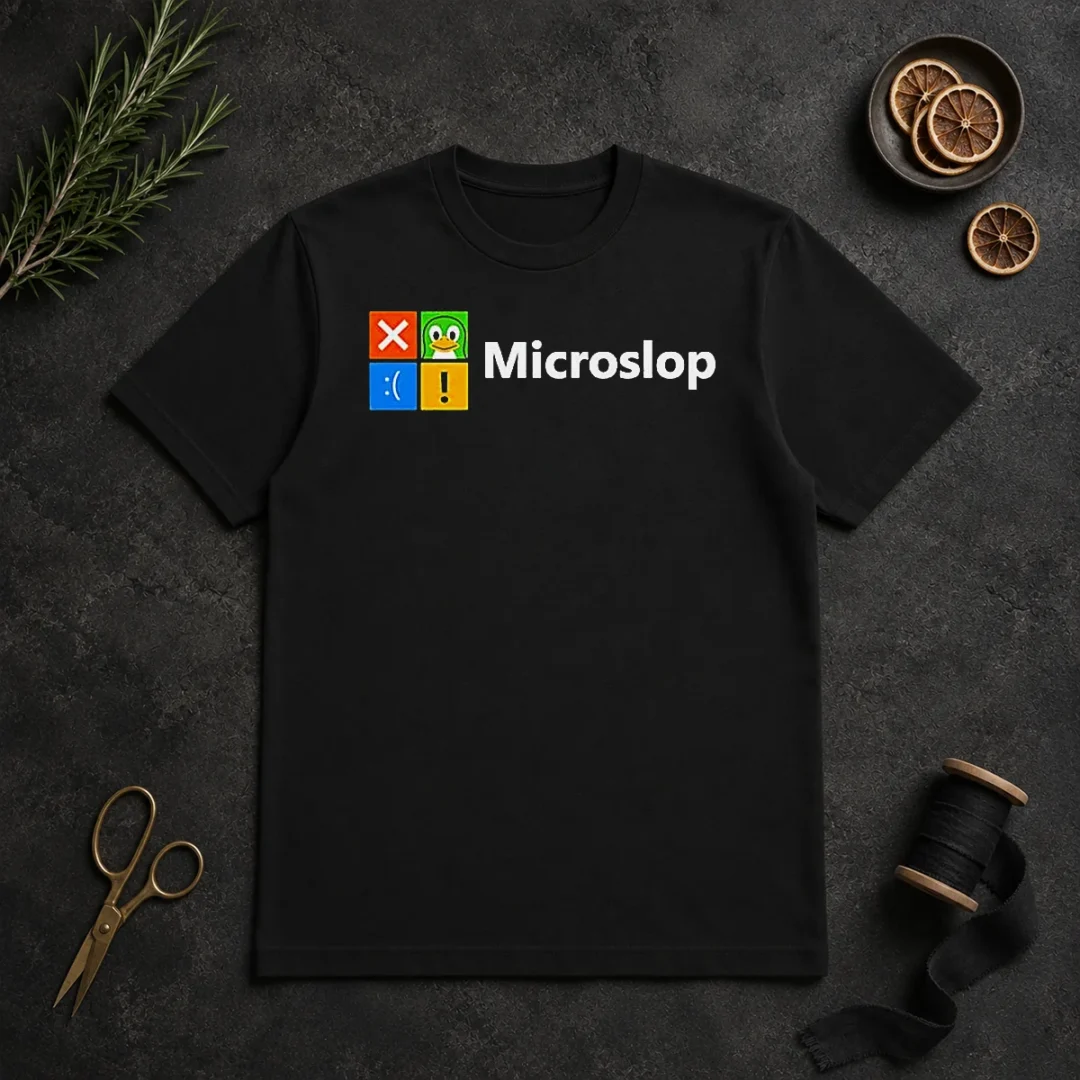 Hot Funny Microslop Logo Parody t shirt Hot Funny Microslop Logo Parody