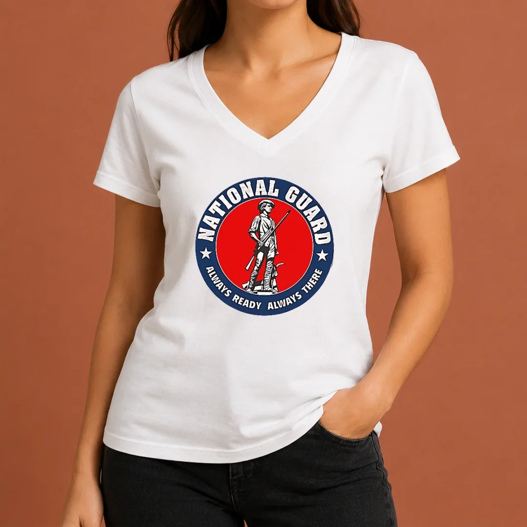 hot-funny-national-guard-always-ready-always-there-v-neck-shirt